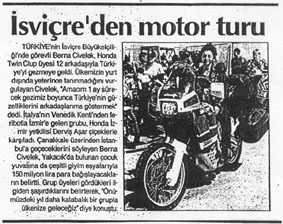 Artikel in der grssten trkischen Tageszeitung "Hrriyet", 18. September 97
